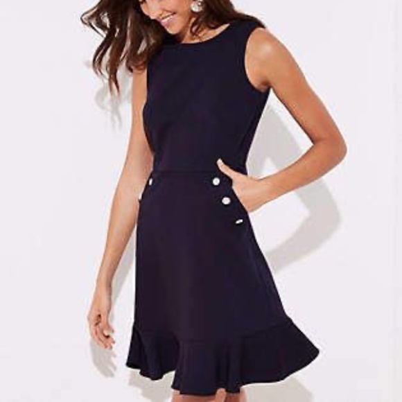 LOFT Petite Pearl Pocket Dress - 8P - Picture 1 of 6